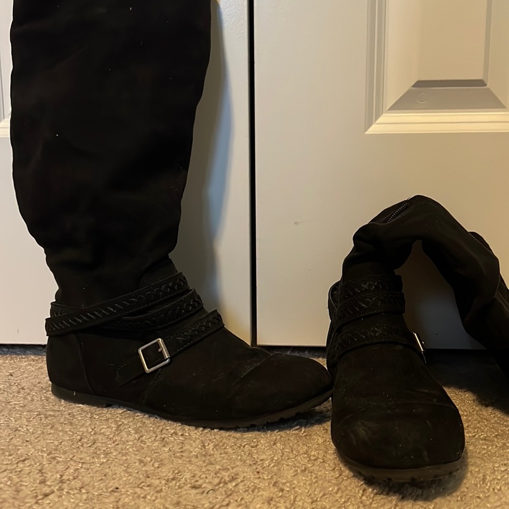 Black Knee High Boots